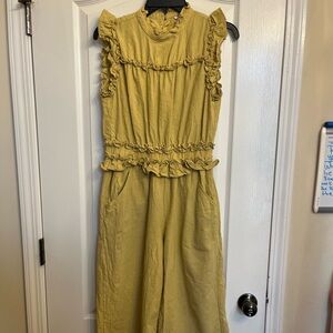Yellow Ruffled Sleeveless Jumpsuit